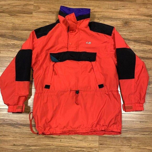 Vintage CB Sports Red Black Color Block Ski Jacket 1990 90s 1990s Men’s Medium M